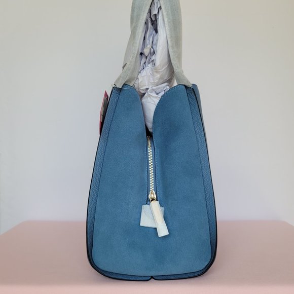 KATE SPADE Knott LARGE Pebbled Leather & Suede Shoulder Bag-Manta Blue⭐ - Picture 9 of 16